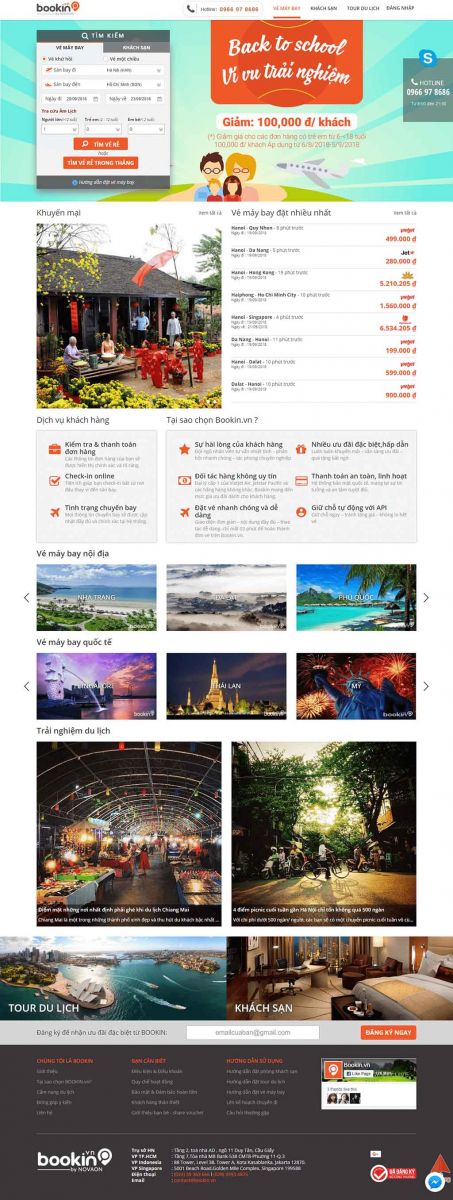 thiết kế website bán vé máy bay