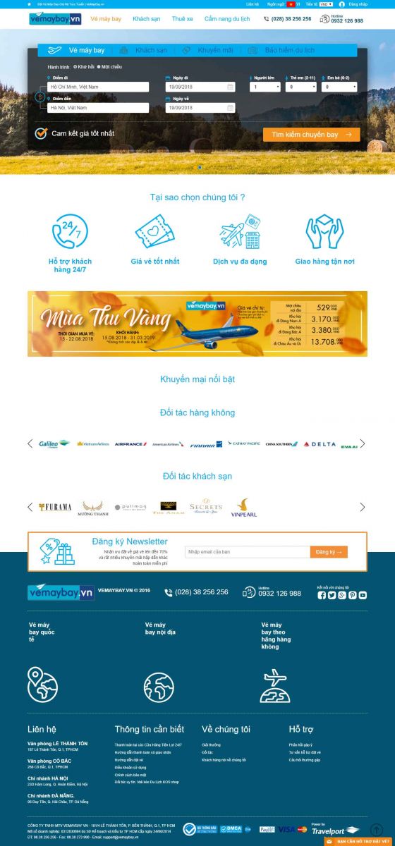 thiết kế website đặt vé máy bay trực tuyến