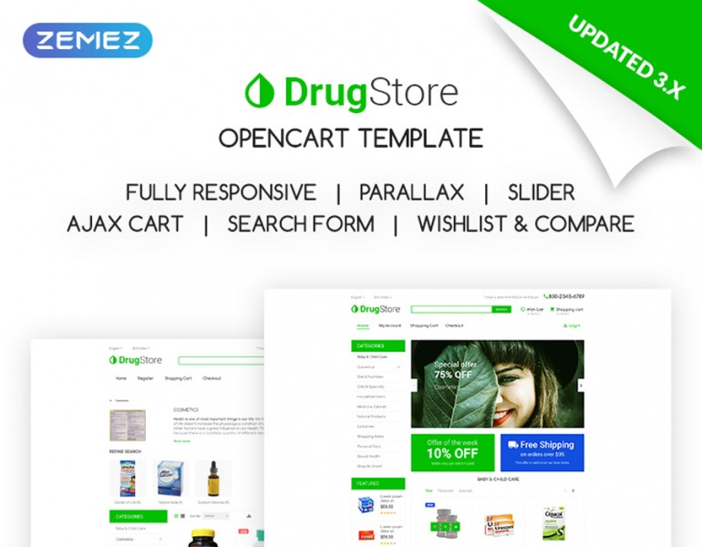 DrugStore - Cửa hàng dược phẩm, dược phẩm & thuốc cửa hàng OpenCart