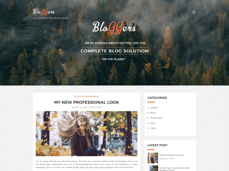 Bloggers Lite Theme Miễn phí Tải về