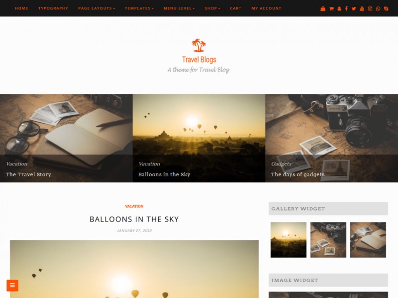 Travel Blogs Theme Miễn phí Tải về
