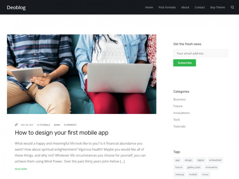 Deoblog Lite Theme Miễn phí Tải về