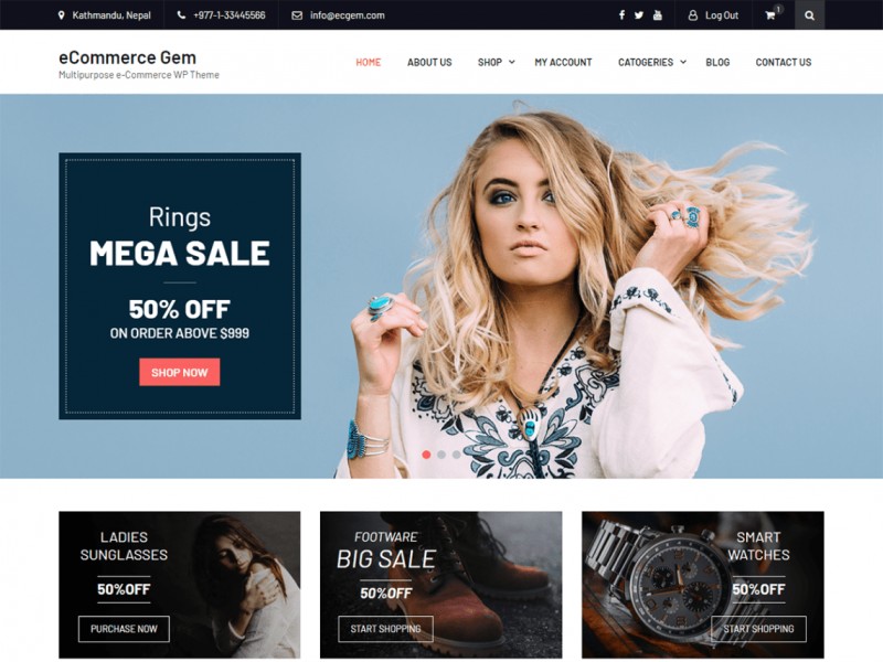 eCommerce Gem Theme Miễn phí Tải về