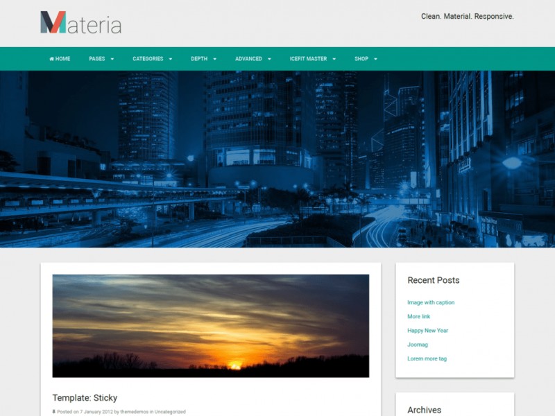 Materia Lite Theme Miễn phí Tải về