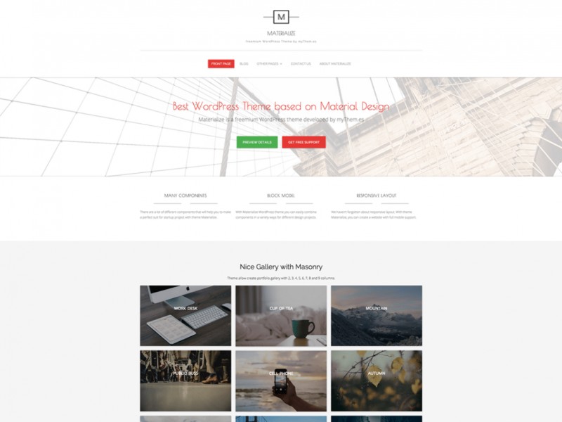 Materialize Theme Miễn phí Tải về