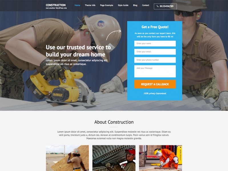 Construction Landing Page-phút
