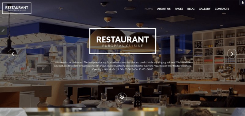 Nhà hàng châu Âu Responsive Joomla Template
