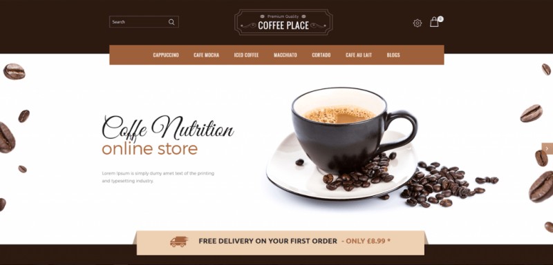 Mẫu OpenCart Coffee Place